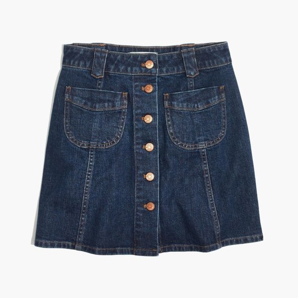 Madewell Patch Pocket Denim Mini Skirt - Picture 4 of 9